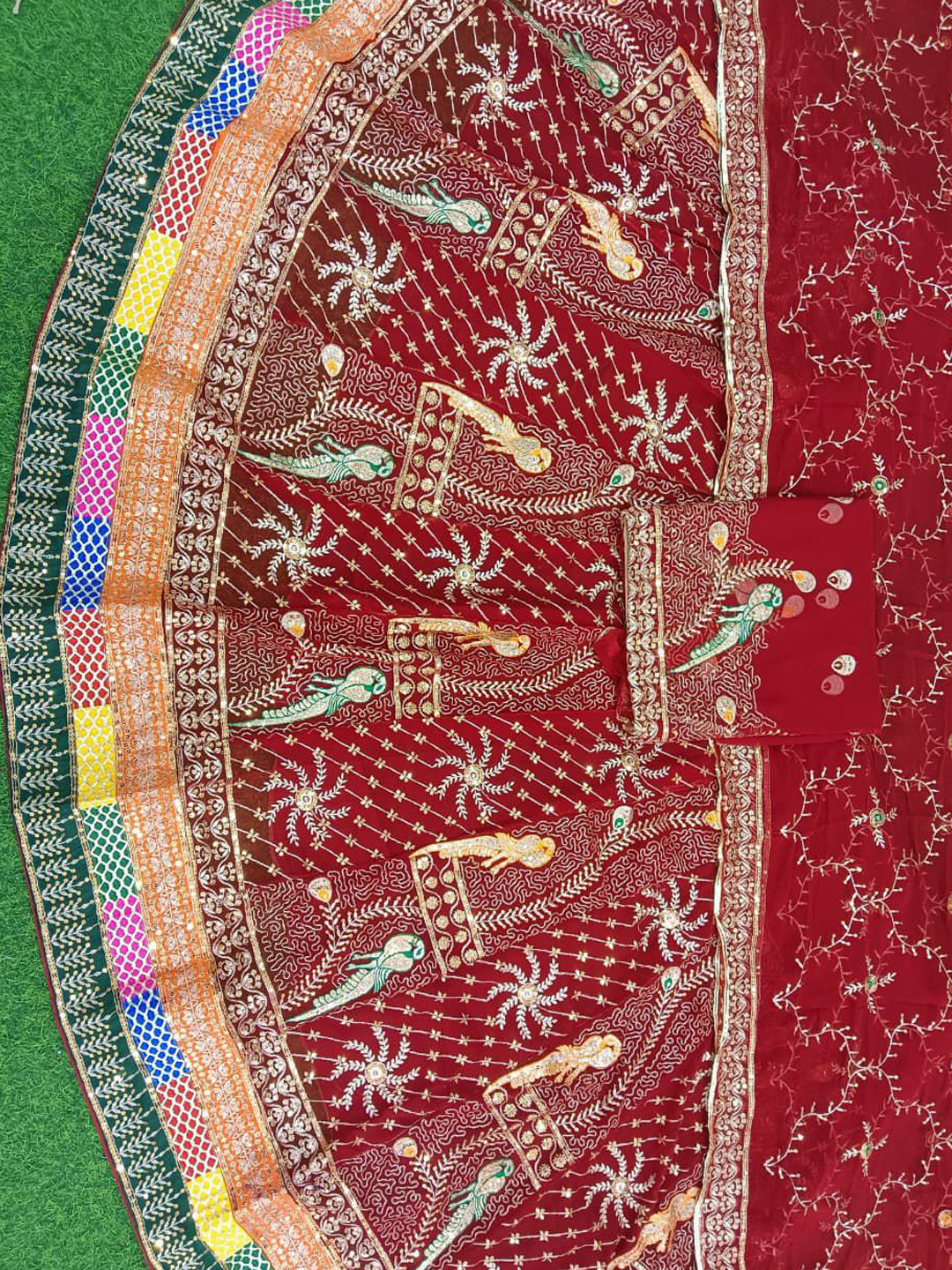 Red Premium Royal Pure Rajputi Poshak – 4 Meter Flare Wedding Wear for Women-91915