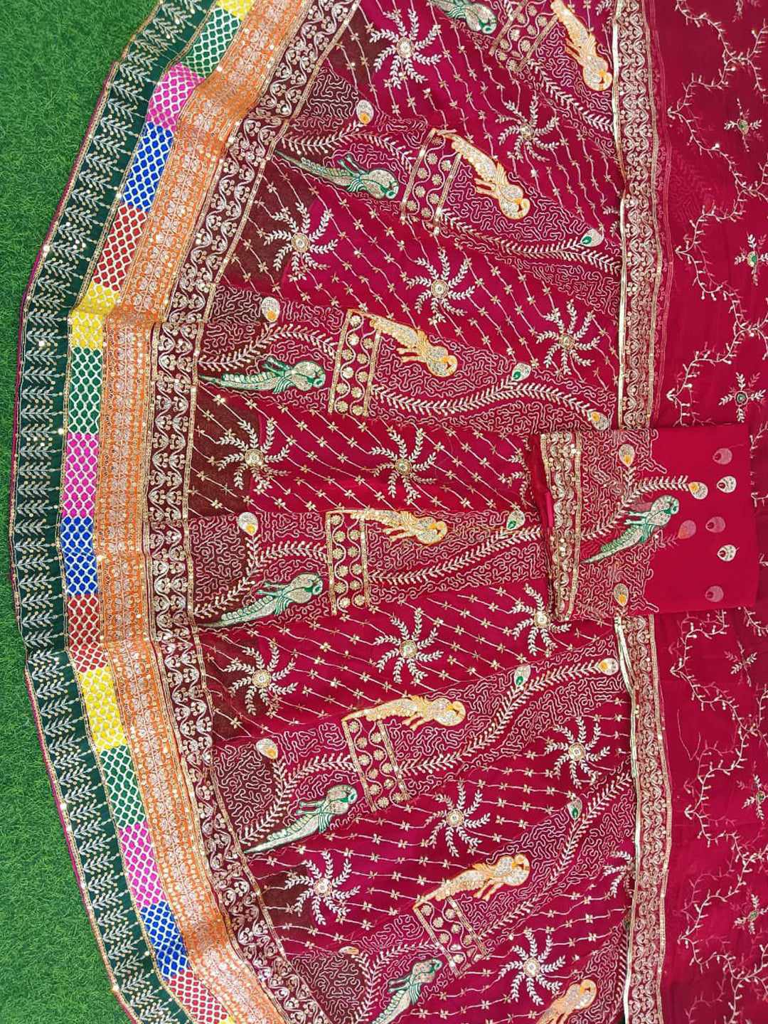Red Premium Royal Pure Rajputi Poshak – 4 Meter Flare Wedding Wear for Women-91915