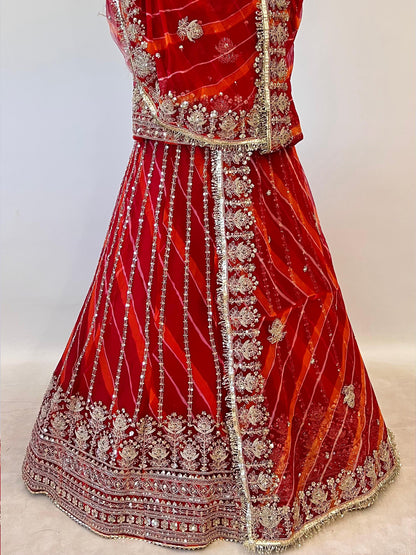 Royal Pure Lahariya Rajputi Poshak Set | Traditional Festive Wear for Women-91979