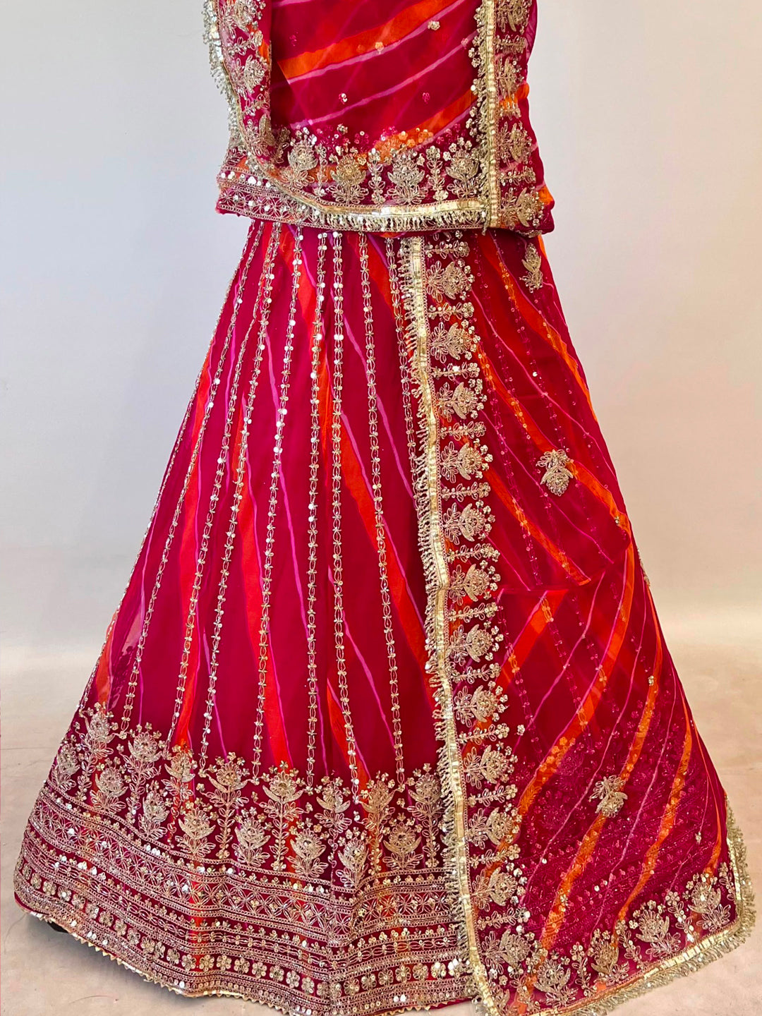 Royal Pure Lahariya Rajputi Poshak Set | Traditional Festive Wear for Women-91978