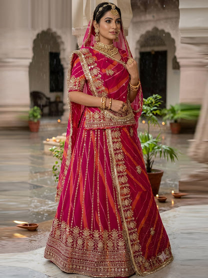 Royal Pure Lahariya Rajputi Poshak Set | Traditional Festive Wear for Women-91978
