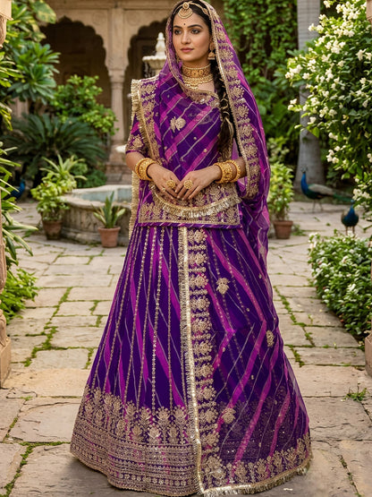 Royal Pure Lahariya Rajputi Poshak Set | Traditional Festive Wear for Women-91980