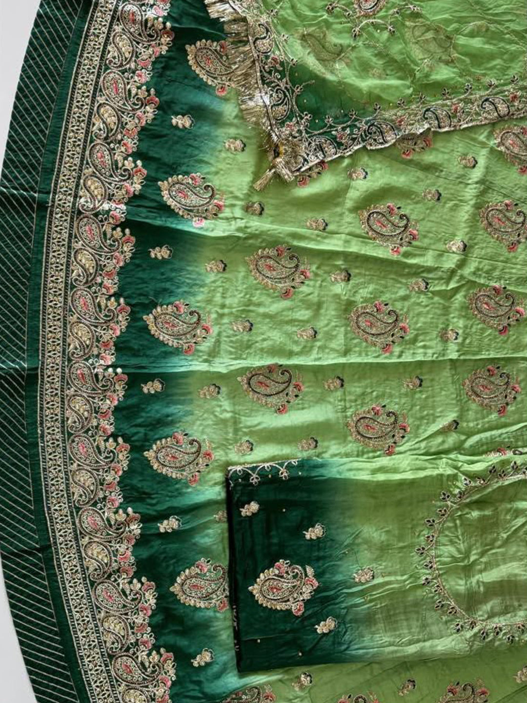 Double Shaded Upada Silk Rajputi Poshak | Wedding Partywear for Women-91971