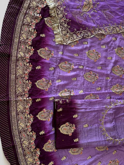 Double Shaded Upada Silk Rajputi Poshak | Wedding Partywear for Women-91968