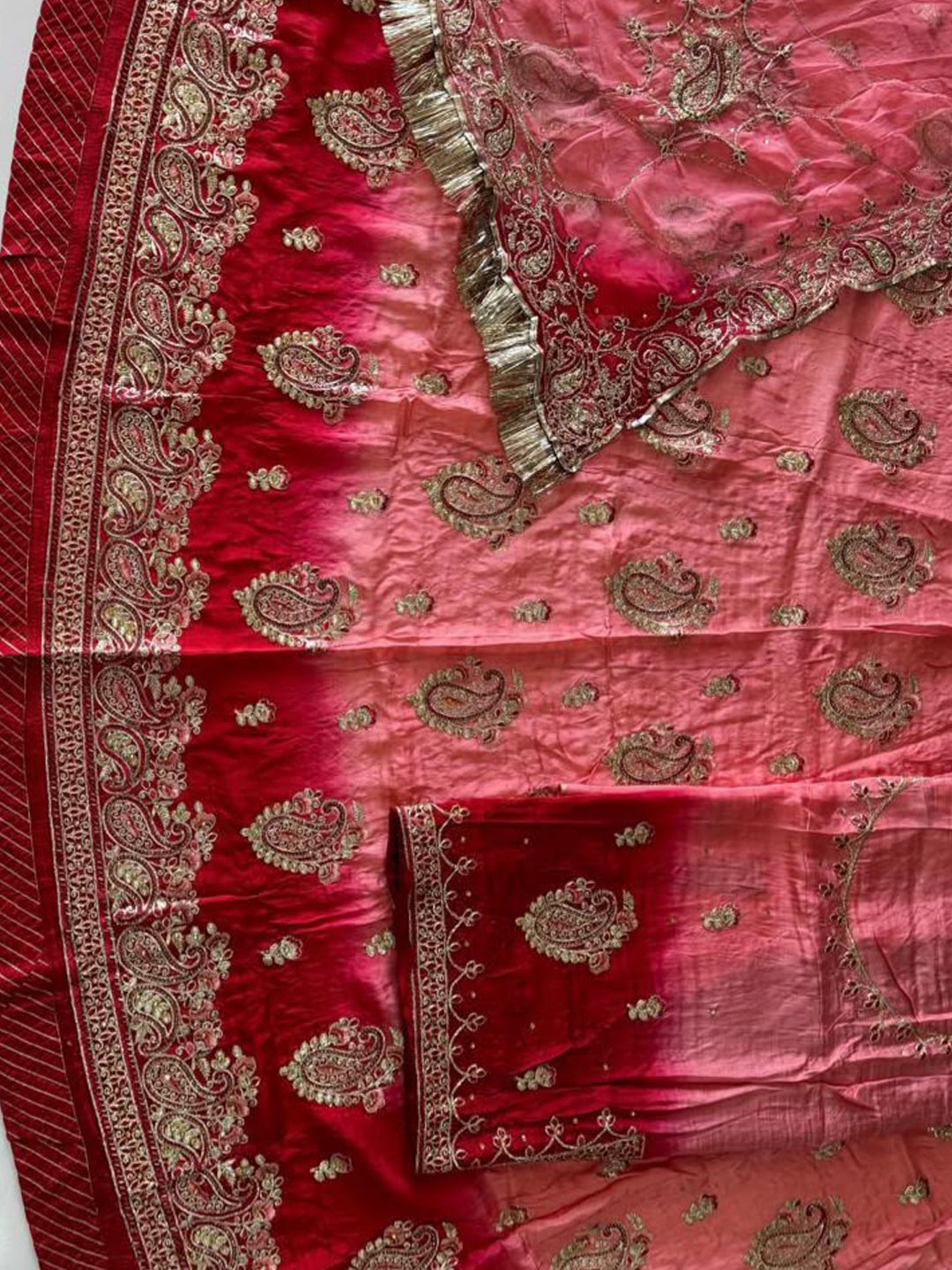 Double Shaded Upada Silk Rajputi Poshak | Wedding Partywear for Women-91970