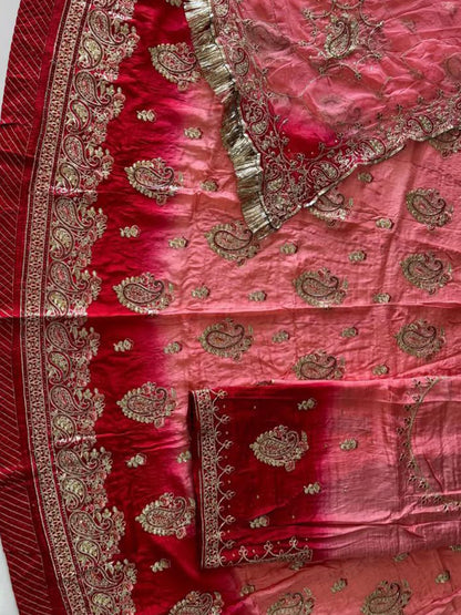 Double Shaded Upada Silk Rajputi Poshak | Wedding Partywear for Women-91970