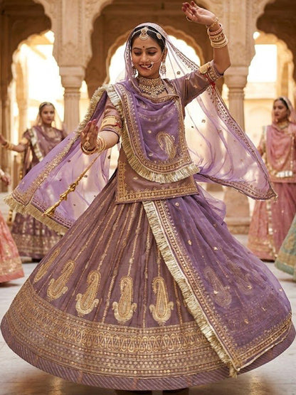 Sinduri Crush Part Wear Rajputi Poshak for Women in Purple -91947