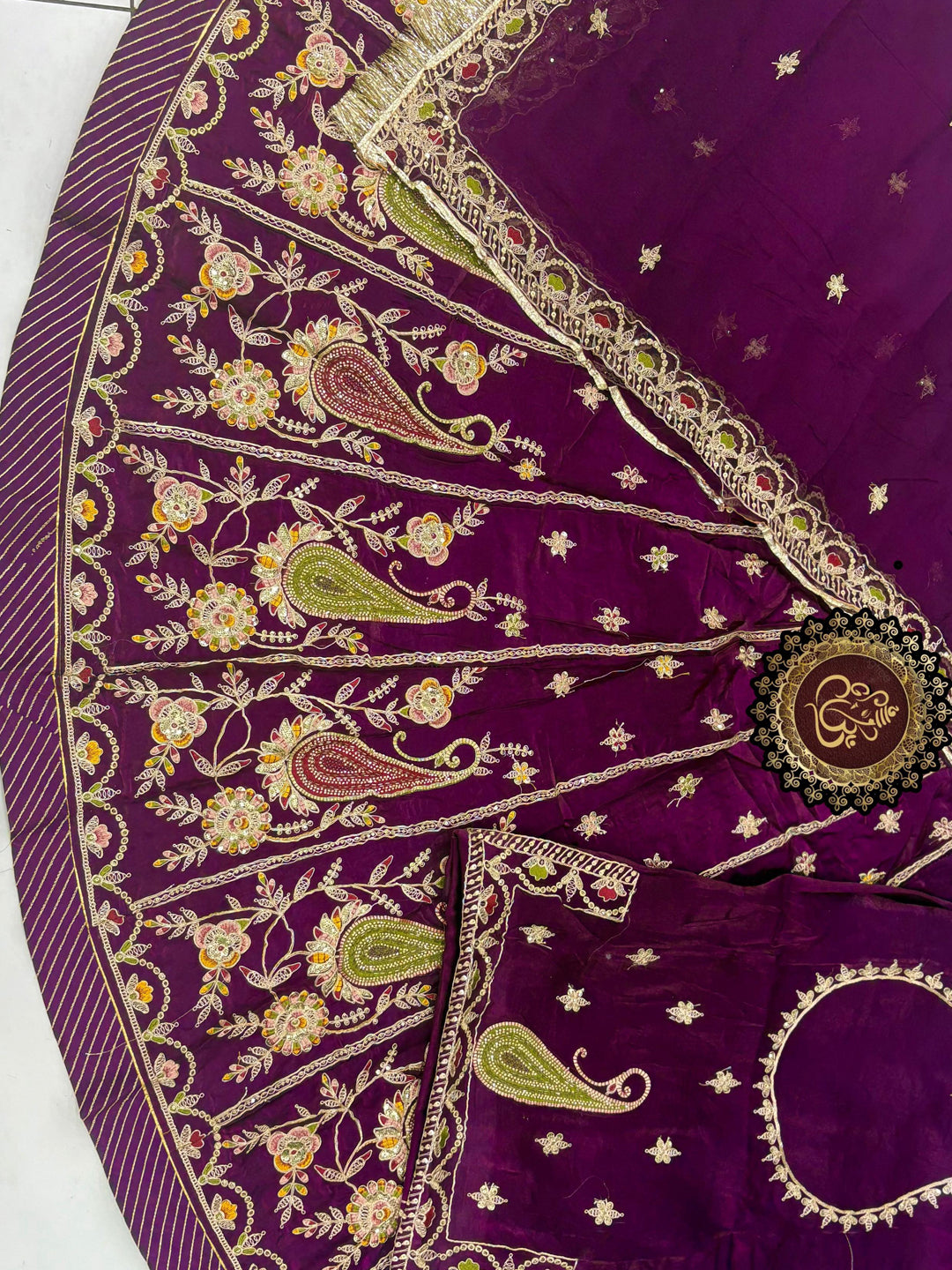 Fandy Silk Wedding Wear Rajputi Poshak for Woman in Purple -91955