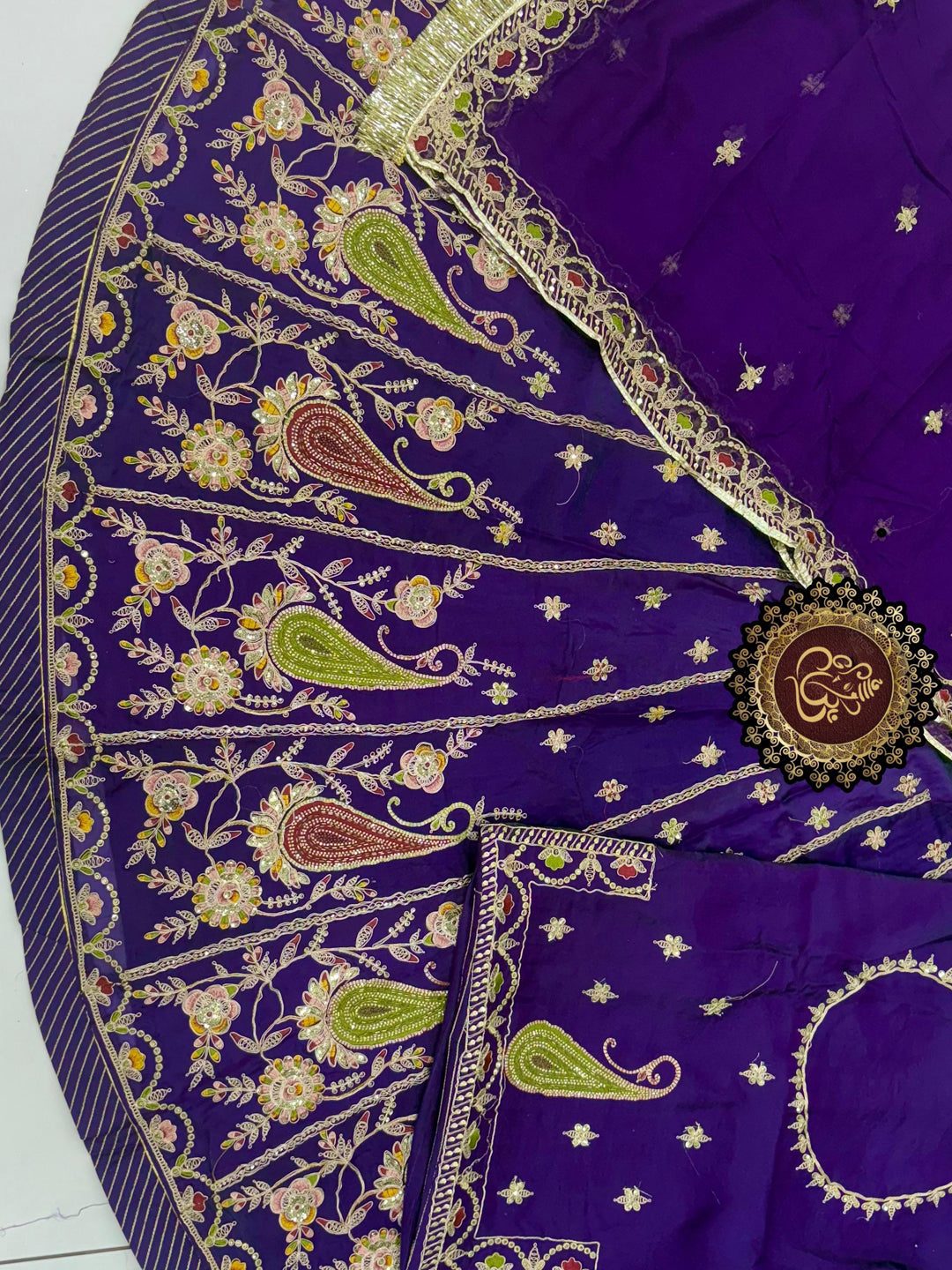 Fandy Silk Wedding Wear Rajputi Poshak for Woman in Blue -91953