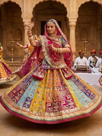 Blooming Silk 5-Meter Flair Rajputi Poshak – Royal Wedding Partywear-91982