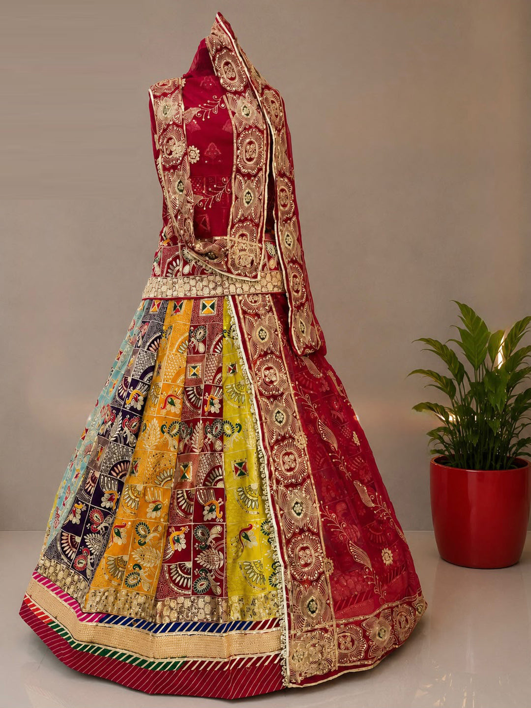 Blooming Silk 5-Meter Flair Rajputi Poshak – Royal Wedding Partywear-91982