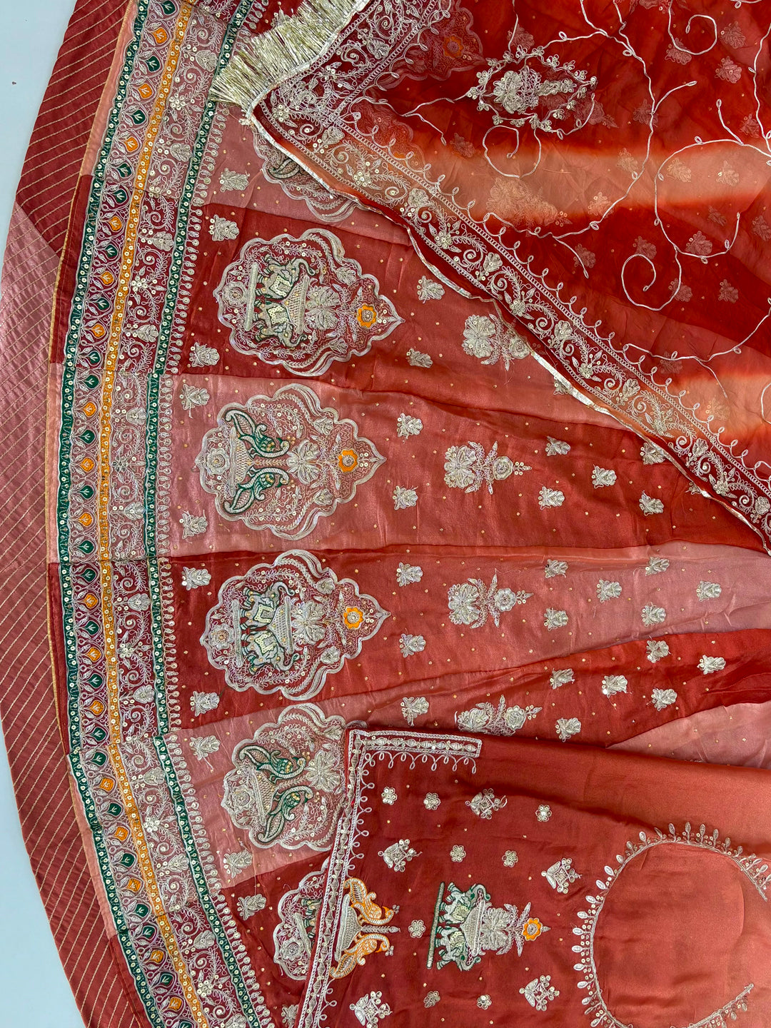 Designer Double-Shaded Fandy Silk Rajputi Poshak with Codding Sequence Work-91996