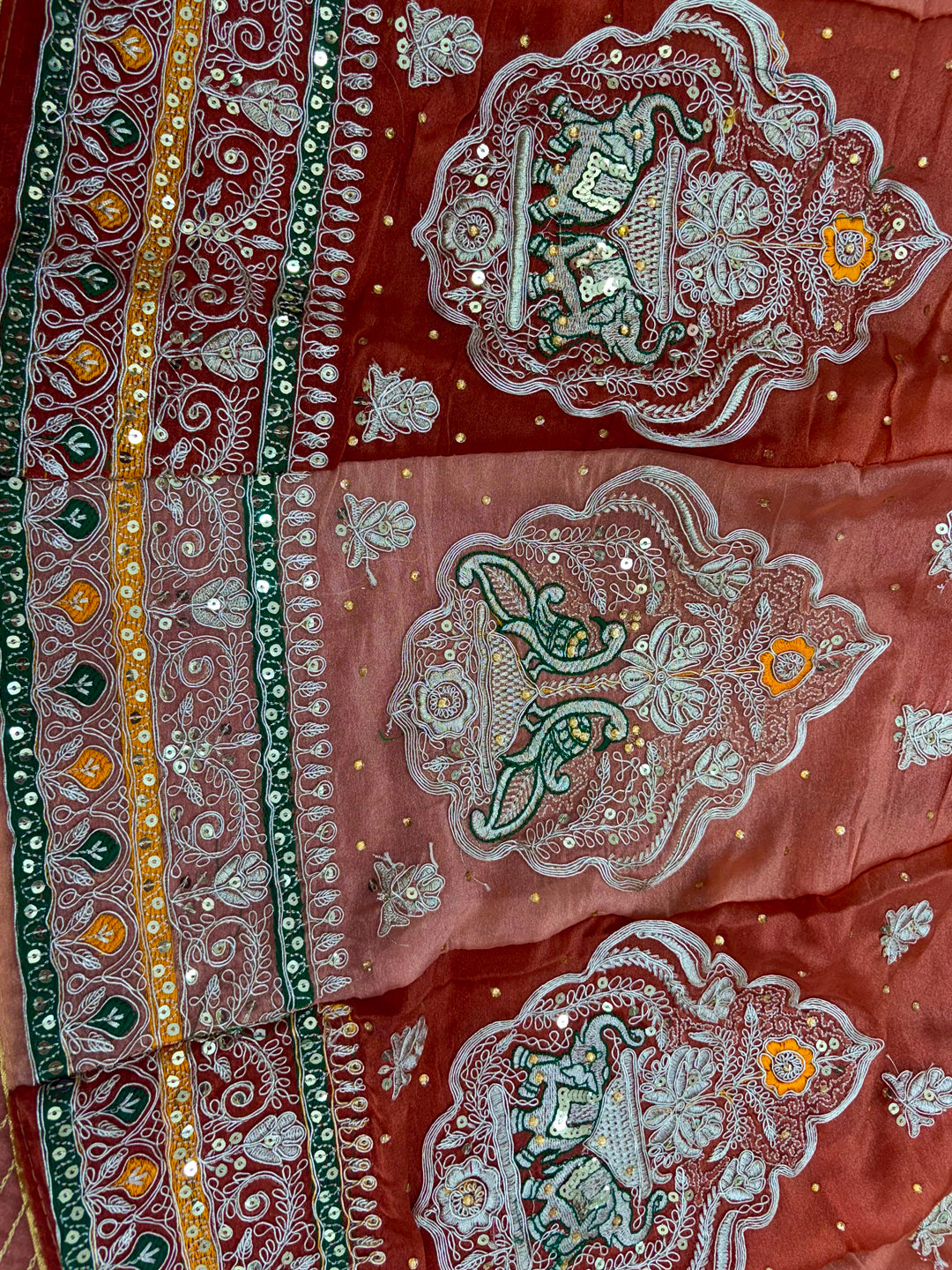 Designer Double-Shaded Fandy Silk Rajputi Poshak with Codding Sequence Work-91996