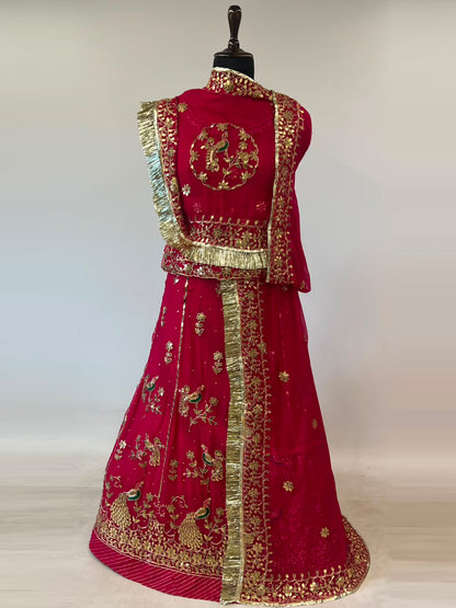 Humrahi Pure Rajputi Poshak - Traditional Rajasthani Dress with Gota Patti Work-92031