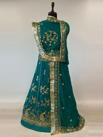 Humrahi Pure Rajputi Poshak - Traditional Rajasthani Dress with Gota Patti Work-92032