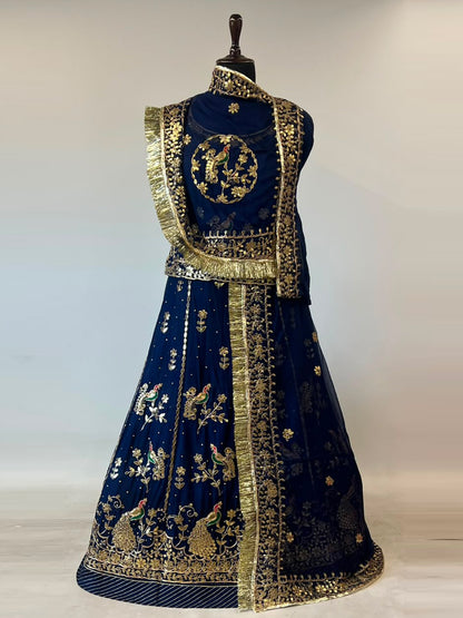Humrahi Pure Rajputi Poshak - Traditional Rajasthani Dress with Gota Patti Work-92030
