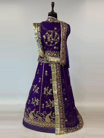 Humrahi Pure Rajputi Poshak - Traditional Rajasthani Dress with Gota Patti Work-92029