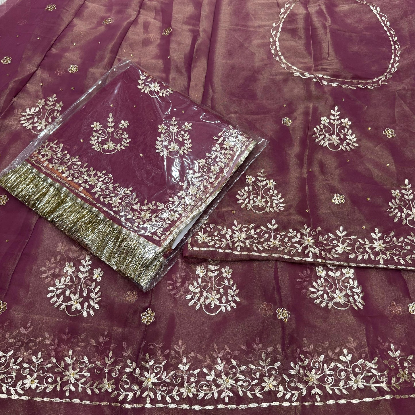 Tissue High Quality Wedding Party Wear Traditional Rajputi Poshak with Pittan work-81960