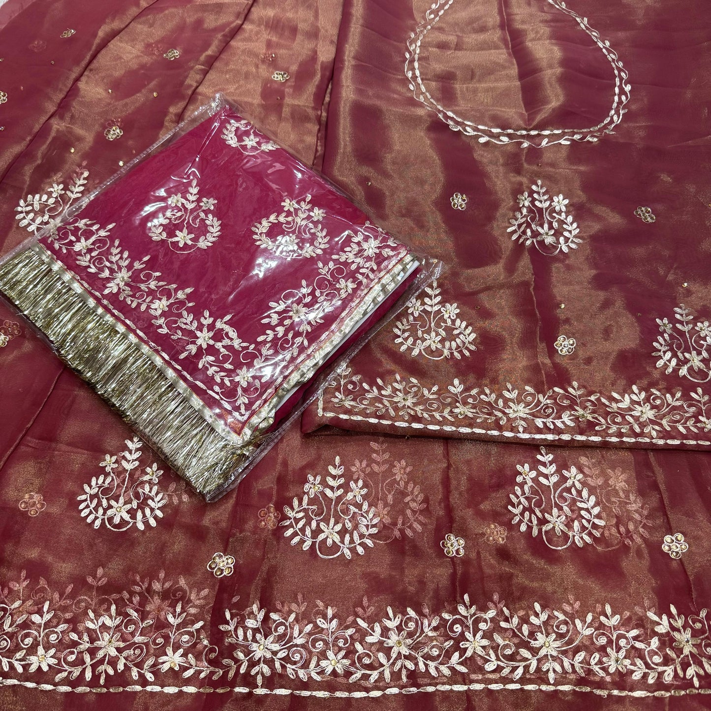 Tissue High Quality Wedding Party Wear Traditional Rajputi Poshak with Pittan work-81961