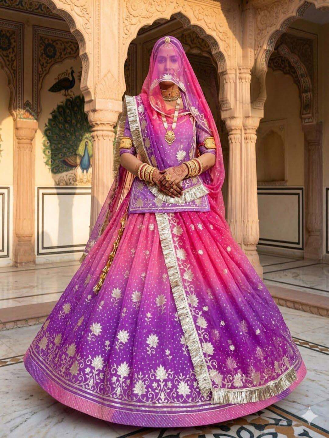 Premium Blooming Double Shaded Rajputi Poshak – Traditional Bandej Print Wear-91892