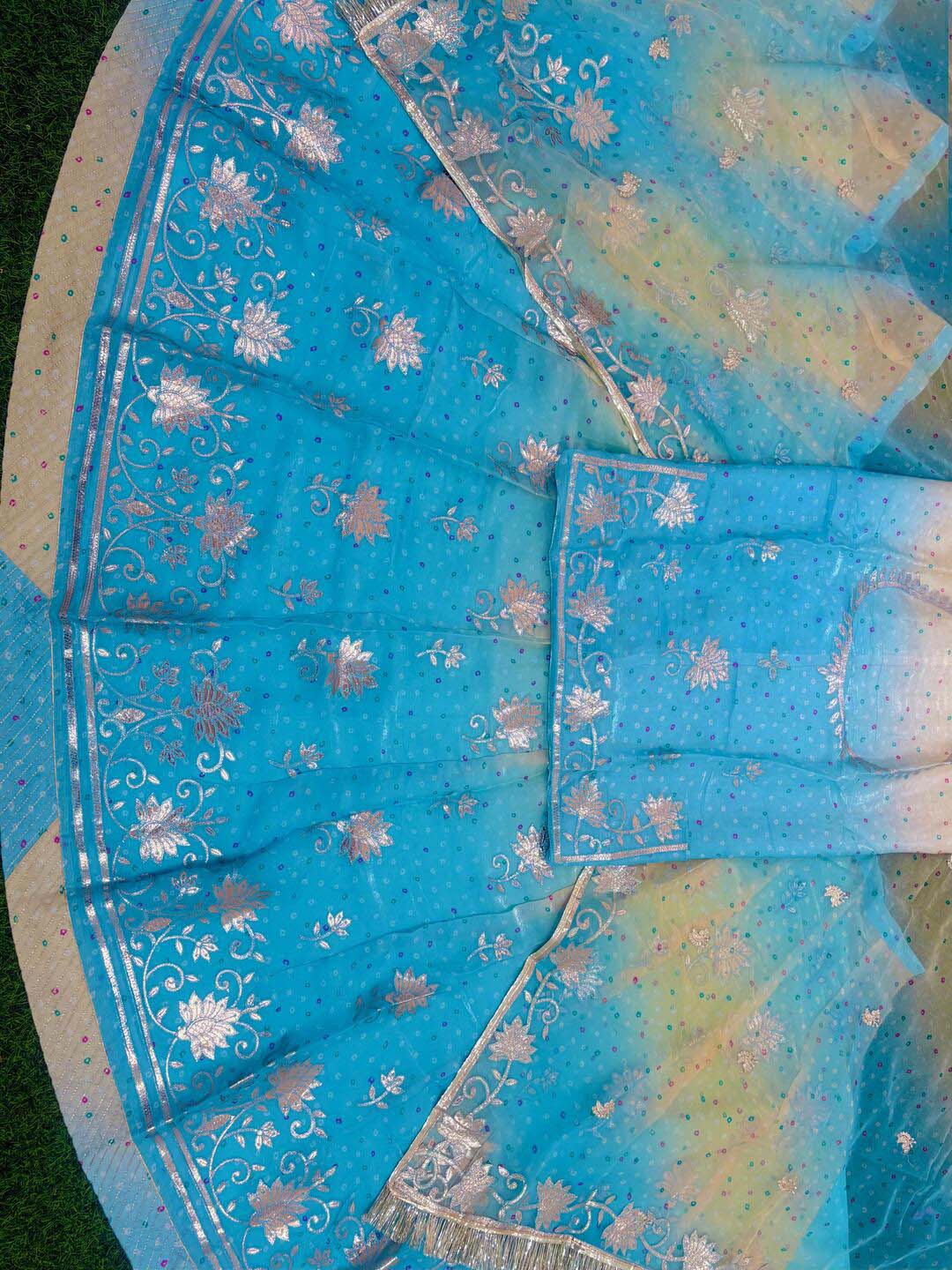 Premium Blooming Double Shaded Rajputi Poshak – Traditional Bandej Print Wear-91893
