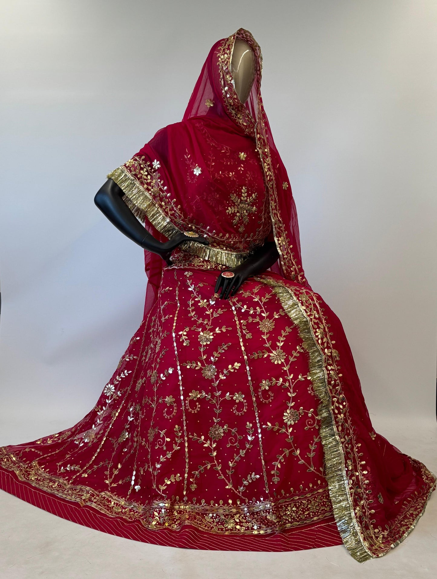 Premium Pink Gota Patti Humrahi Pure Rajputi Poshak for Weddings-91876