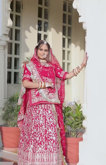 Italian Silk Premium quality Bridal Rajputi Poshak-91468