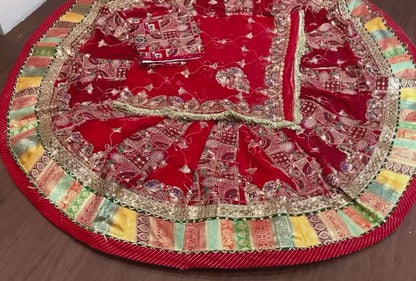 7 Miter full Gher Georgette Wedding Sangeet Premium quality Rajputi Poshak-91119