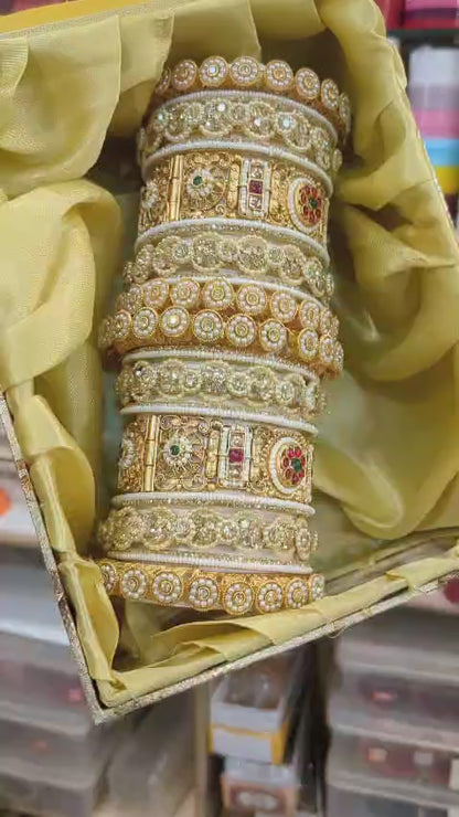 Royal Rajwadi Bridal Chura with Beautiful Kundal Work Design-20165