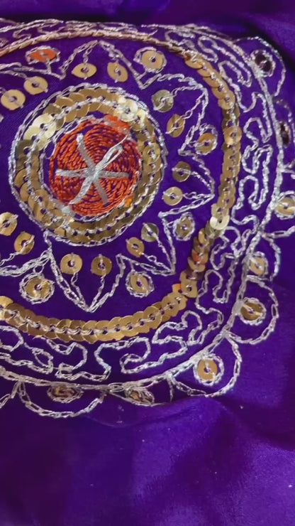 Georgette 7 Meter Flare Premium quality Bridal Rajputi Poshak In Purple color-9160