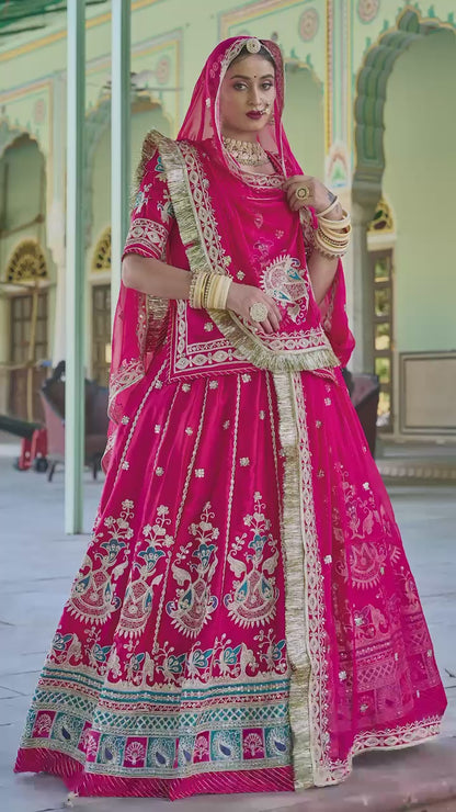 Semi Bambar Satin 20 Kali Premium quality Rajputi Poshak-9123
