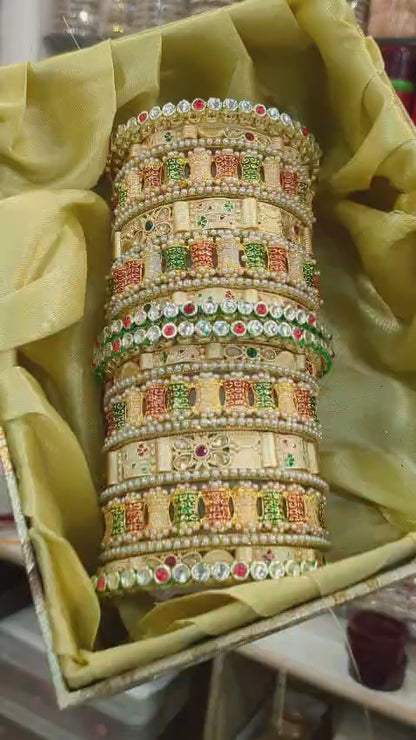 Royal Rajwadi Bridal Chura with Beautiful Kundal Work Design-20166