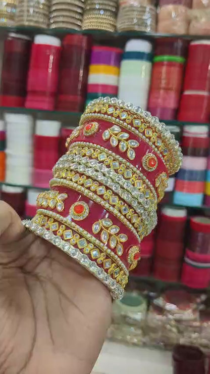 Royal Rajwadi Chura with Beautiful Kundal Work Design